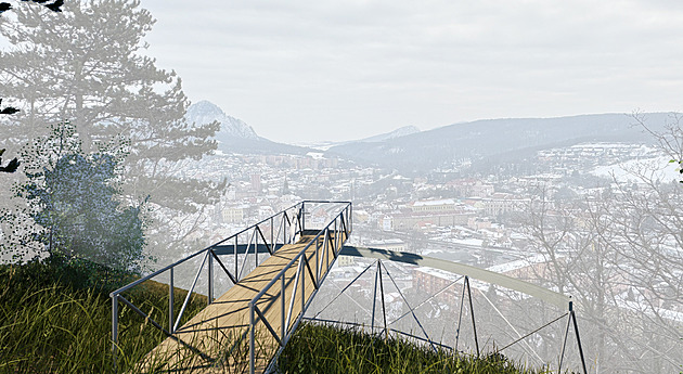 Nevšední vyhlídka na vrchu uprostřed Bíliny. Návštěvníci budou lávku otáčet